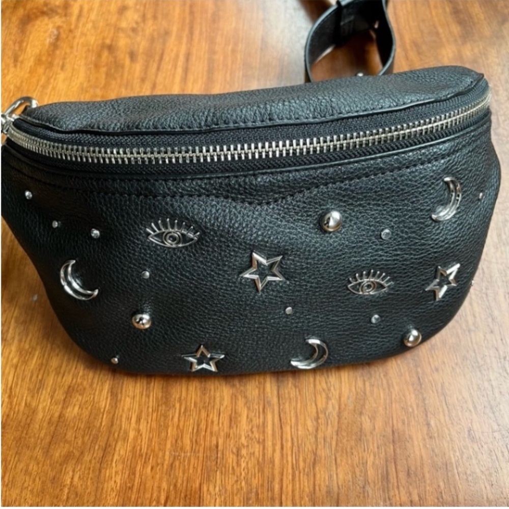 Rebecca Minkoff Original Bree Belt Bag Black Leather with Mystical Charms